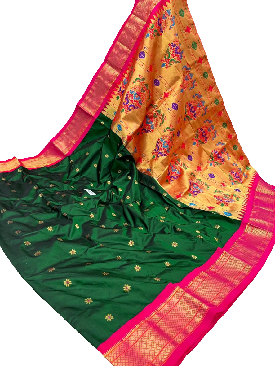 Kadiyal Border Pure Silk Paithani Saree | Silk Mark Certified | Designer Paithani