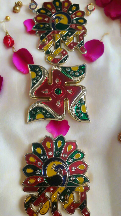 Peacock 🦚 design  acrylic swasthik subh labh 🌹