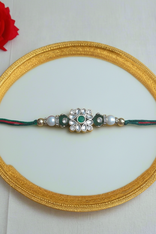 Designer kundan work stone Rakhi (pack of 1)