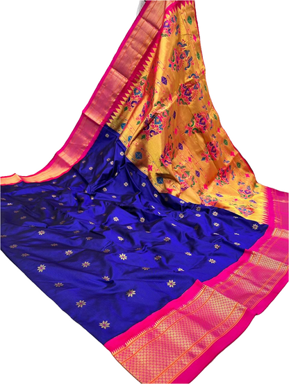 Kadiyal Border Pure Silk Paithani Saree | Silk Mark Certified | Designer Paithani