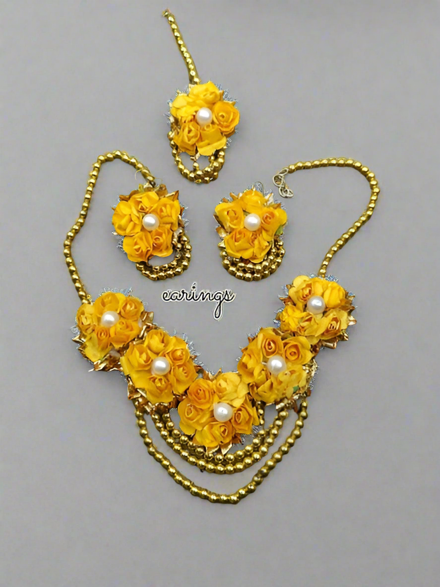 Floral Haldi Jewelry Set