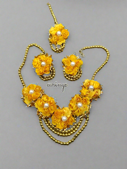 Floral Haldi Jewelry Set