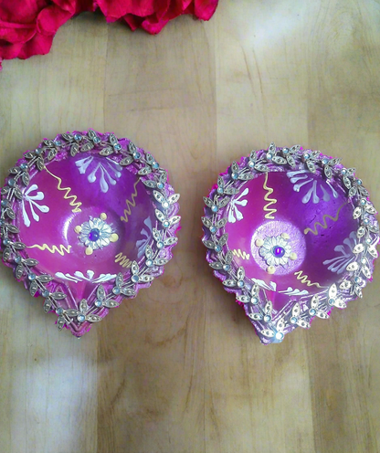 Beautiful handcrafted rangoli stone lace work terracotta diya 🪔