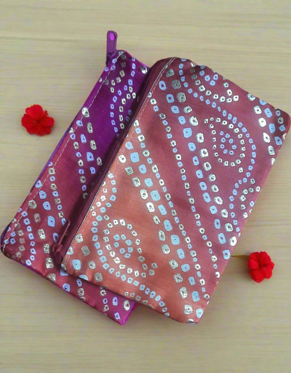 Bandhani design gift pouch for/Wedding / Return Gift/ festival 🌹pack of 4   size L 8.5*H 5.5*INCH