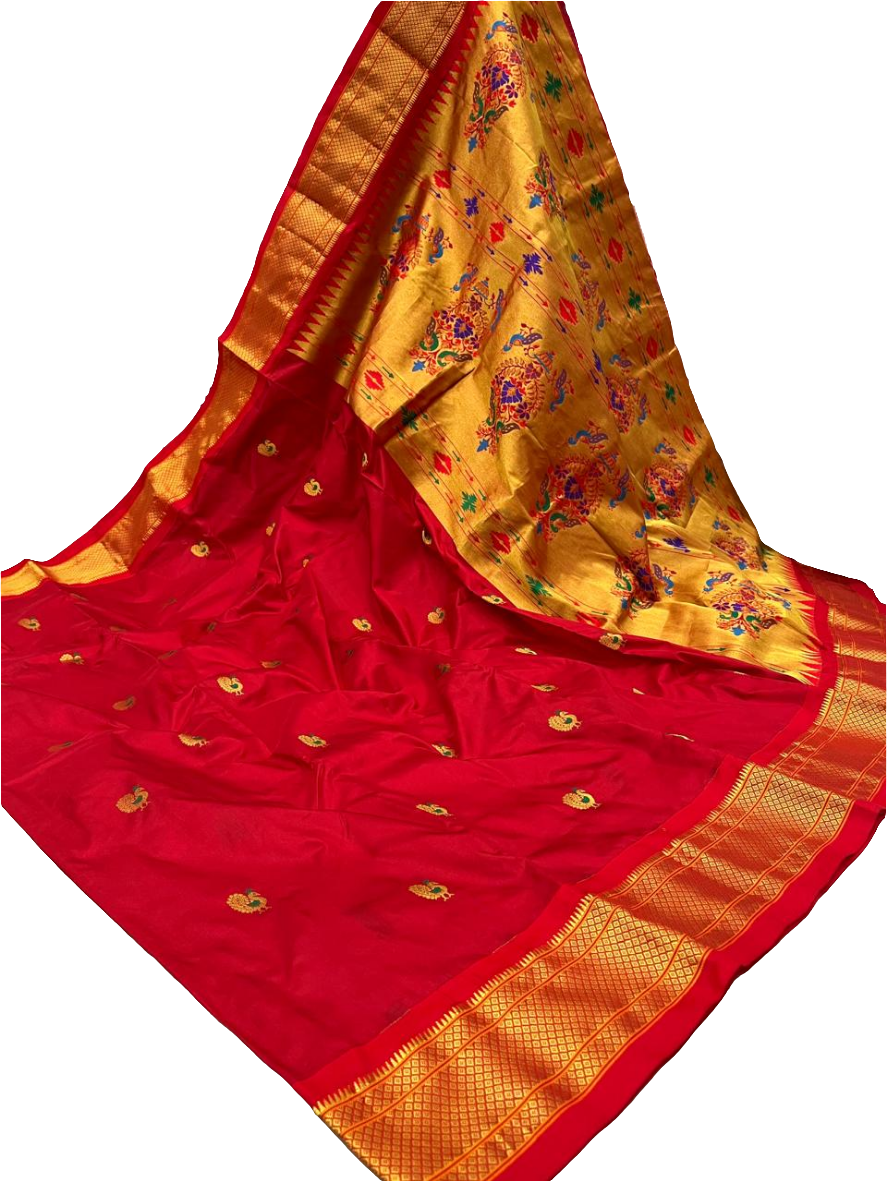 Kadiyal Border Peacock Design Pure Silk Paithani Saree | Designer Wedding Paithani