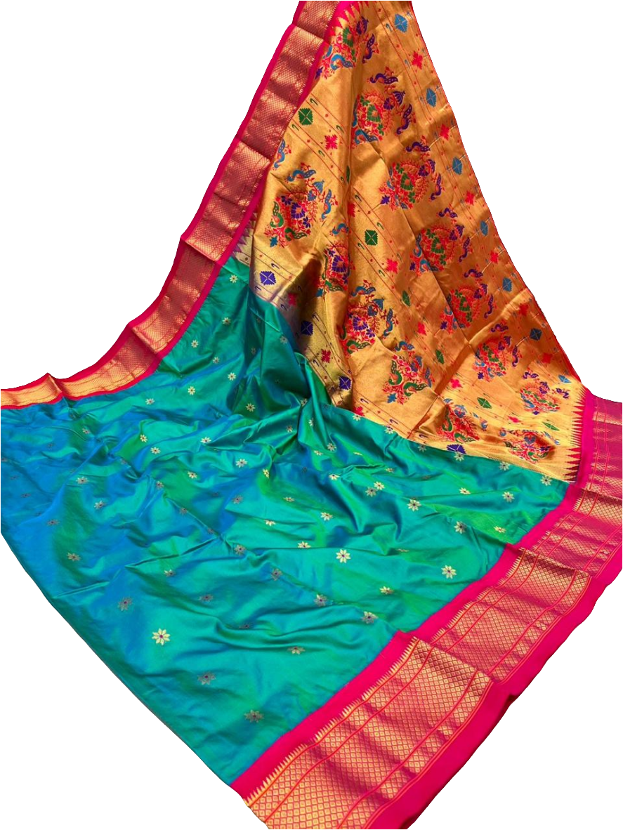 Kadiyal Border Pure Silk Paithani Saree | Silk Mark Certified | Designer Paithani