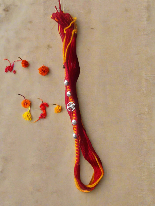 Silver polish ganpati moli kalawa rakhi 💮