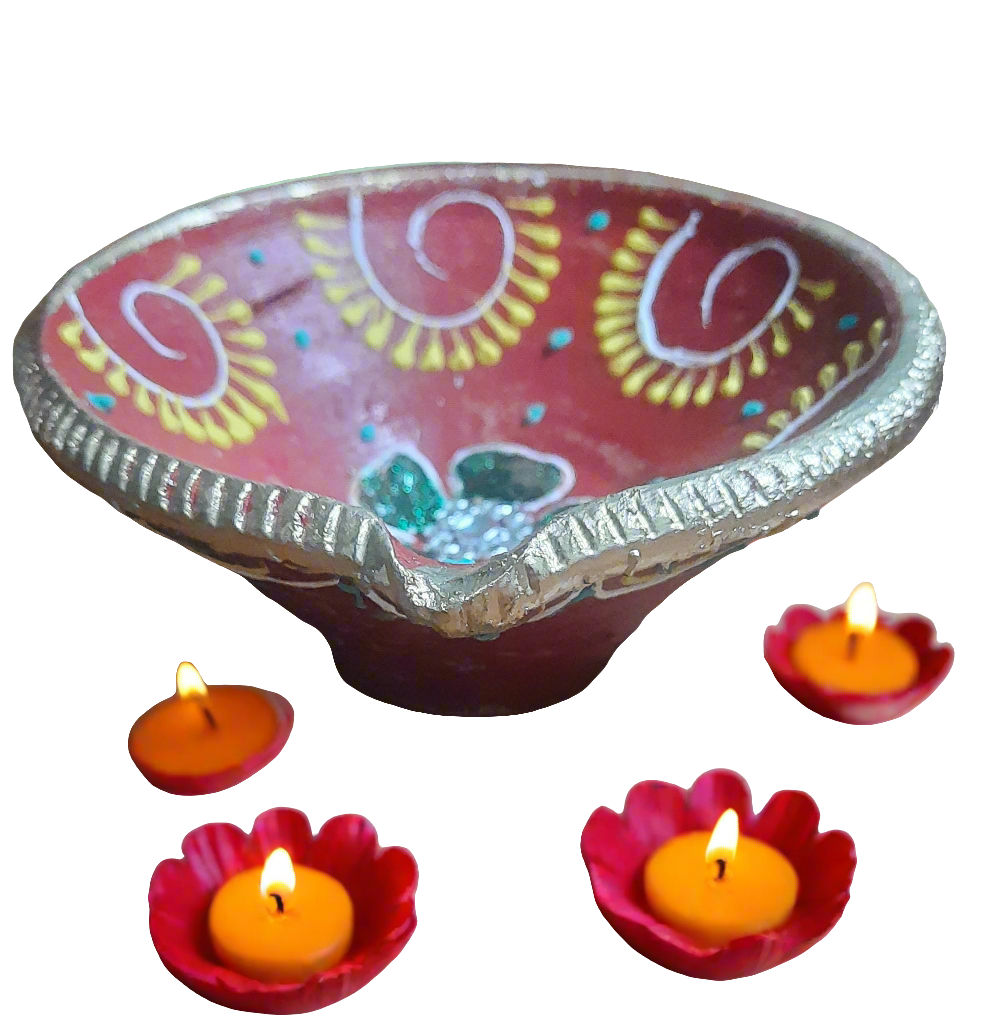 Akhand terracotta diya 🪔 laxmiji puja size 5*inch height 2.5* inch