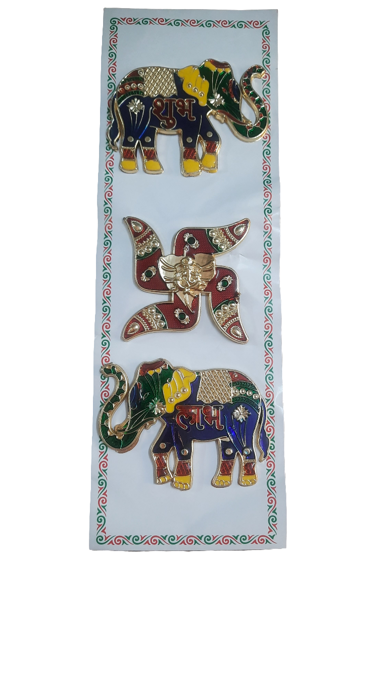 Elephant swasthik Design acrylic subh labh stickers🌹