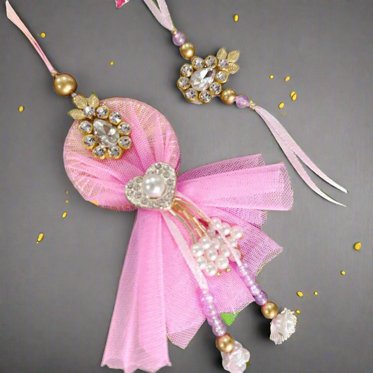 Sisterly Love Rakhi for Bhaiya and Bhabhi with Roli chawal set