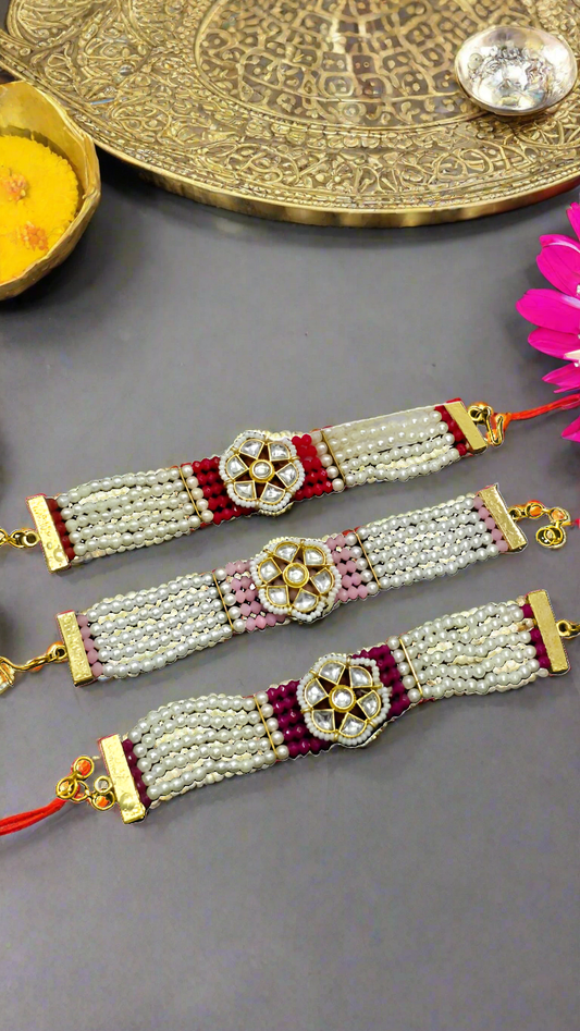 Ravishing  Jadau Kundan Bracelet Rakhi(pack of 1)