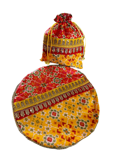 Traditional Lahriya Papad Mangodi Set – Pack of 10 | Handmade Potli with Papad Bag & Chain