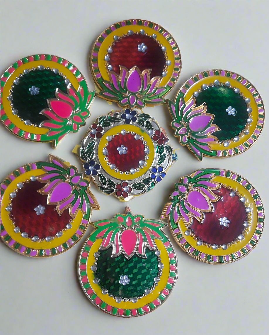 Reusable acrylic lotus design rangoli 🌼