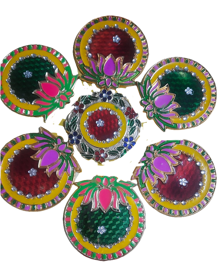 Reusable acrylic lotus design rangoli 🌼