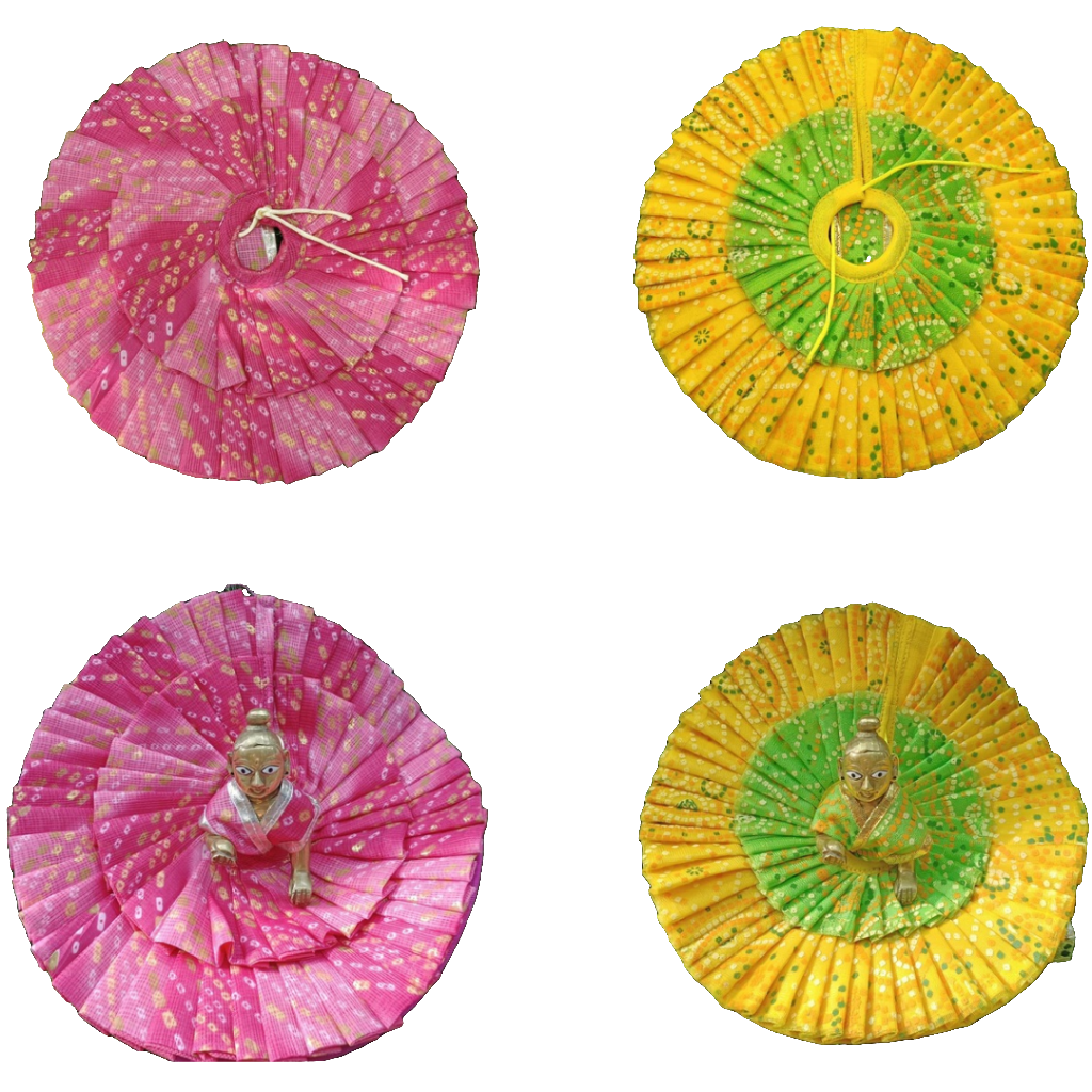 Ladoo Gopalji double frill summer cotton poshak (pack of 2)🌻🌷