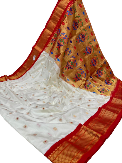 Kadiyal Border Pure Silk Paithani Saree | Silk Mark Certified | Designer Paithani
