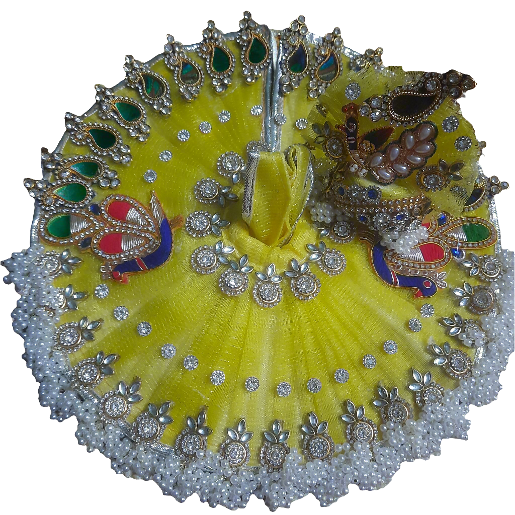 Festival special mor pankh Ladoo Gopalji boutique Designer heavy Poshak 🌹With pagri ( mukut)