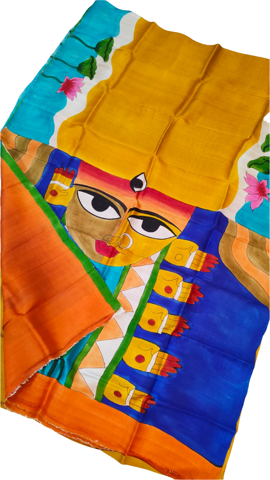 Beautiful god Handprints Bishnupuri silk saree