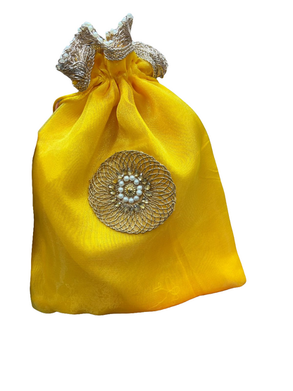 Gota moti work designer potli bags perfect for gifting 💫 pack of 10      size 9/7 inch for half kg