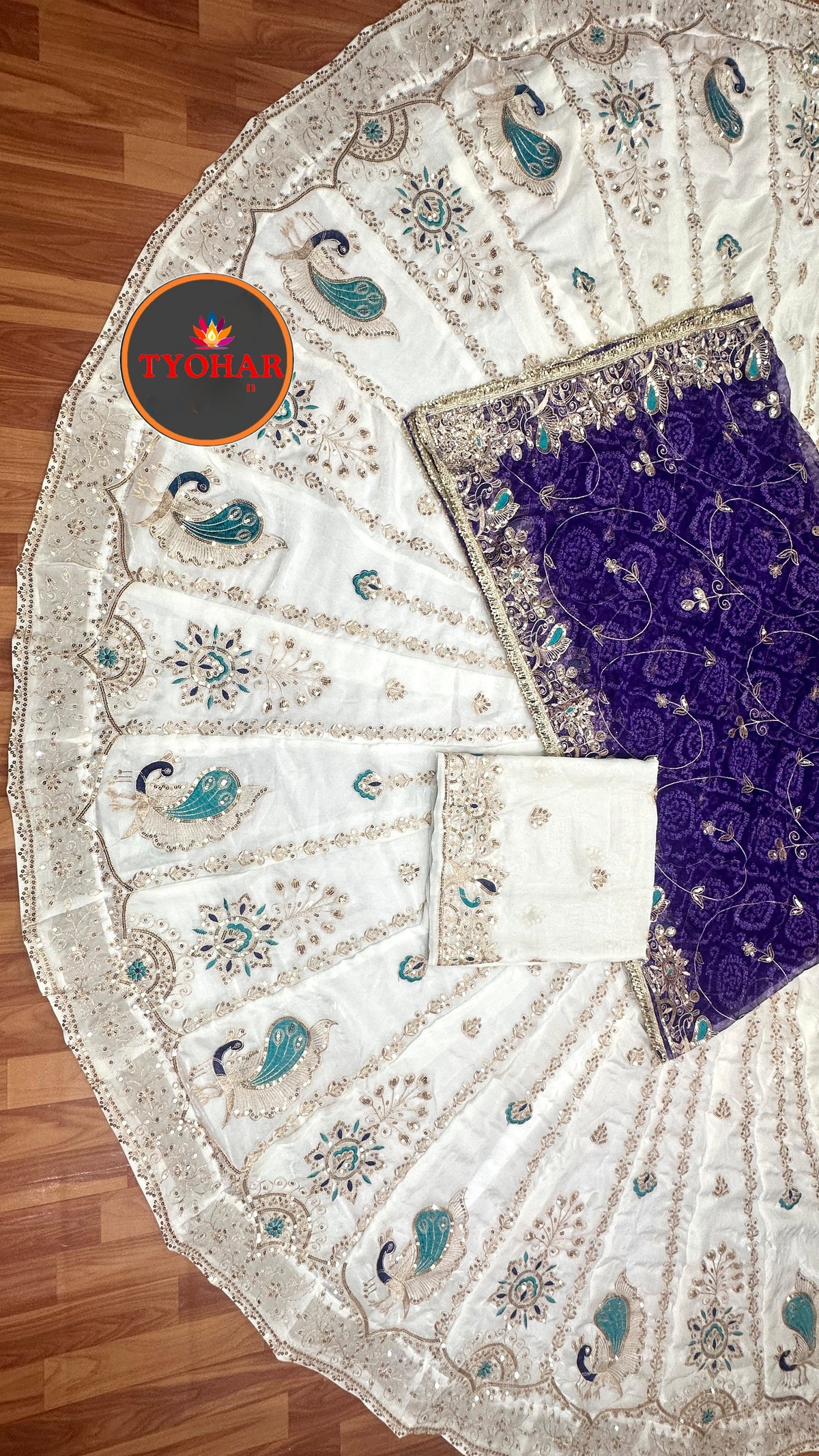 Bandhej Rajputi Poshak with pure Odhni vintage Jari and sequin work