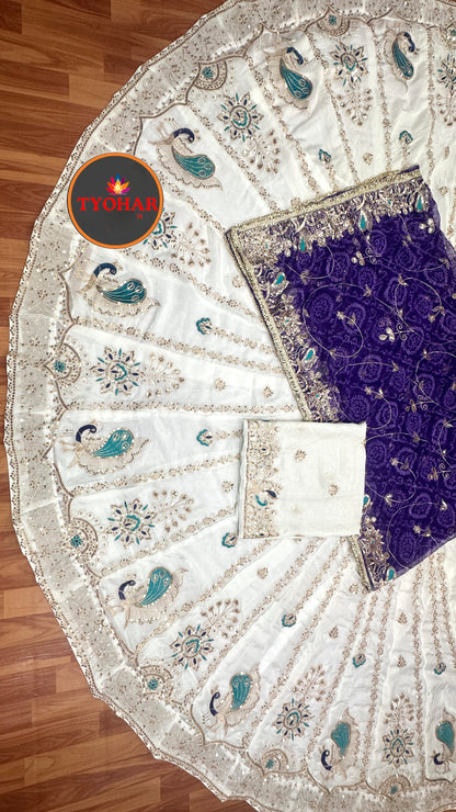 Bandhej Rajputi Poshak with pure Odhni vintage Jari and sequin work