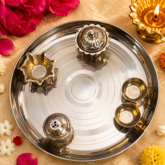 Traditional Brass Pooja Thali