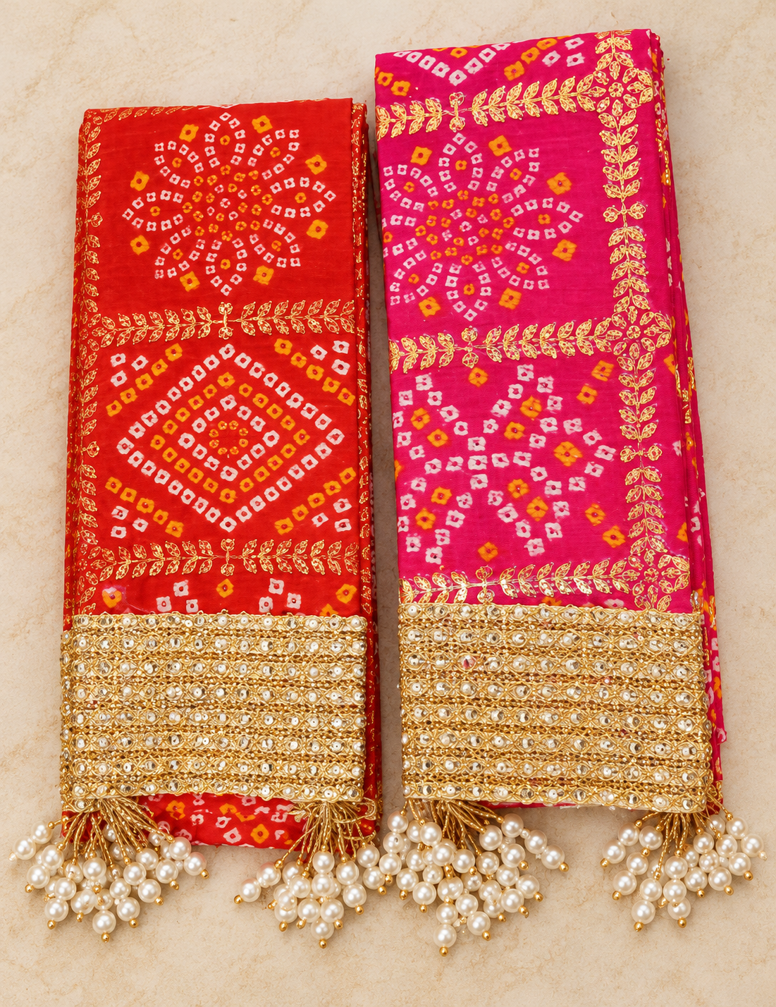 Chundari design wedding welcome dupatta from TyoharMart