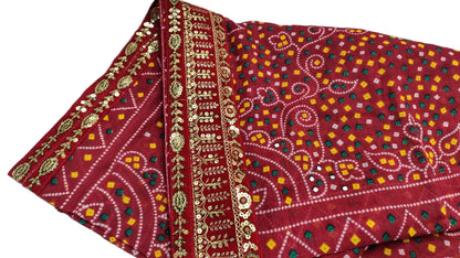 Traditional Cotton Chunri Odhna with Zari Sequin Work