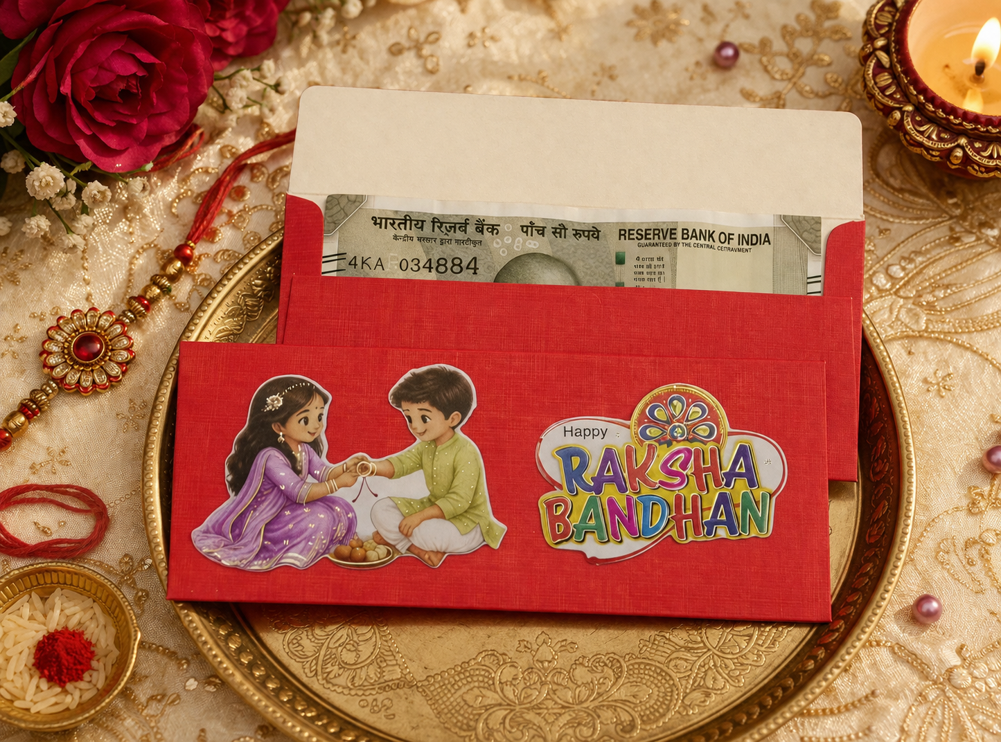 Decorative Money Gift Envelope for Raksha Bandhan and Festive Gifting