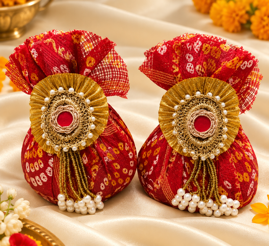 Decorative Sagun Nariyal packing set of 2 for traditional gifting and wedding ceremonies