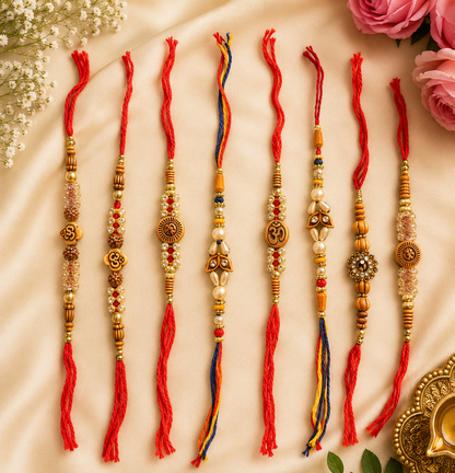 Designer Kundan Pearl and Stone Rakhi collection