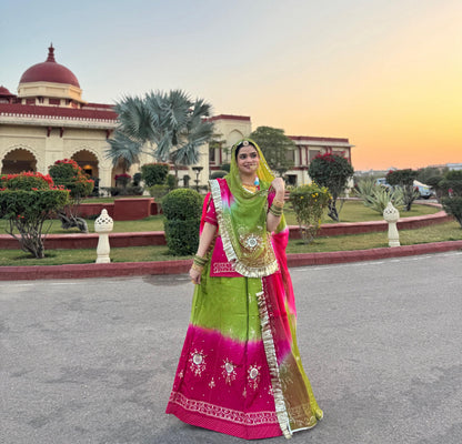 Elegant designer Rajputi Poshak in premium natural crepe fabric