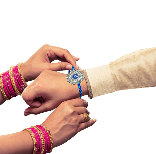 Evil Eye Vibes Rakhi for Brother with Blue Protective Charm