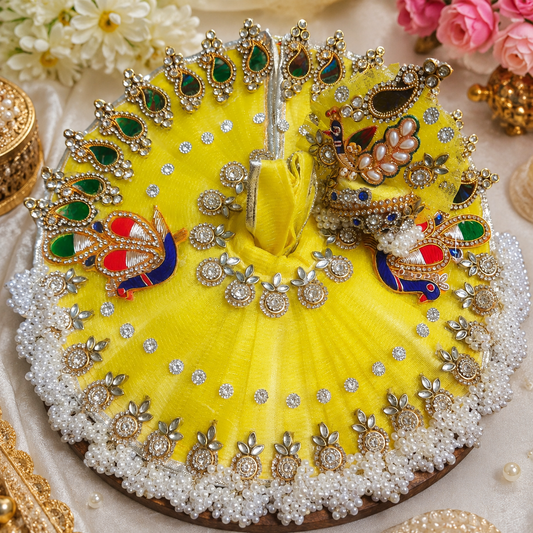 Festive Mor Pankh Boutique Ladoo Gopal Poshak for Krishna Idol