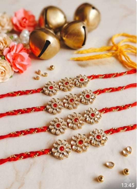 Floral Stone Moli Kalawa Rakhi for brother