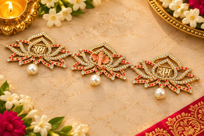 Ganesh Shubh Labh metal and acrylic decorative set