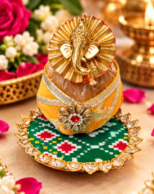 Traditional Ganpati Bappa gud gifts for wedding guest favours, Ganesh Chaturthi pooja and festive hampers