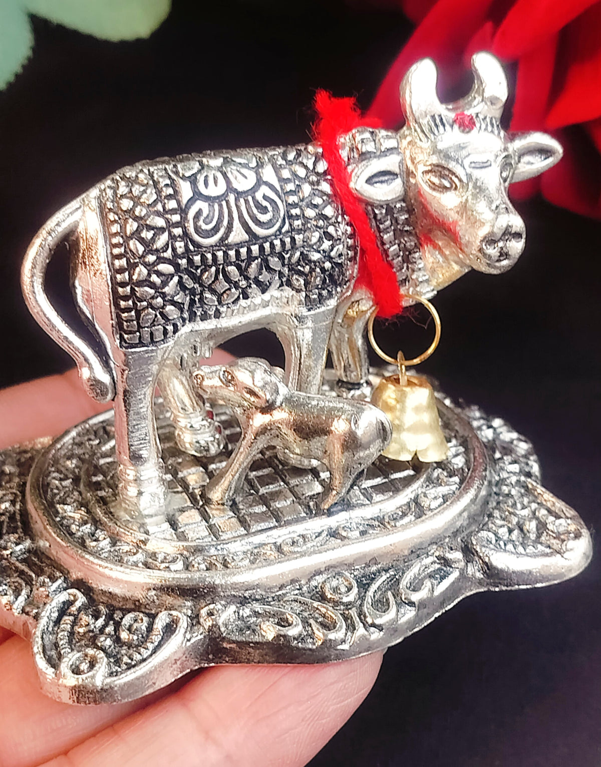 Decorative Gau Mata cow and calf idol