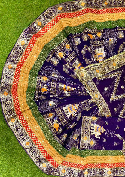 Designer Rajasthani georgette lehenga suit with graceful 4 meter gher