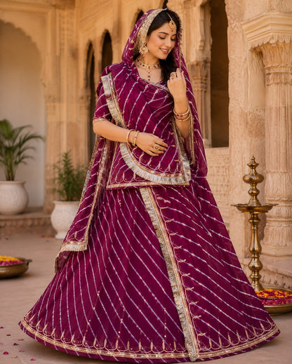 Hamrahi Pure Odhani paired with traditional Lahriya Rajputi Poshak