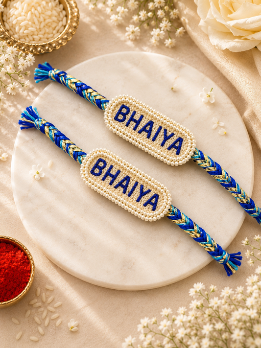 Handcrafted Moti Pearl Rakhi for brother
