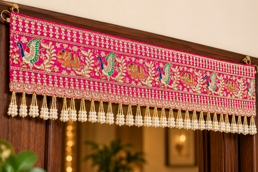 Heavy embroidered Peacock Mor designer Toran Bandarwal 40 inch for main door