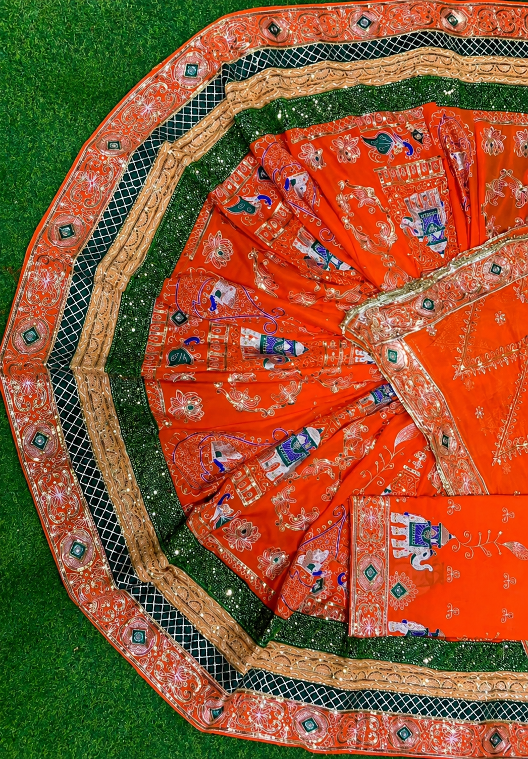 Rajasthani designer poshak with heavy traditional Odhani