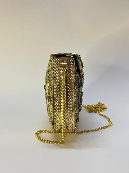 Jadau brass clutch bag for weddings festive occasions and traditional outfits
