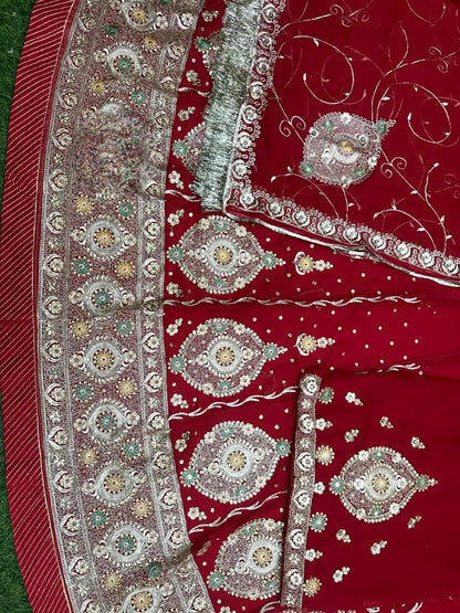 Karwa Chauth Rajasthani Poshak with heavy Kurti Galla and Astin work