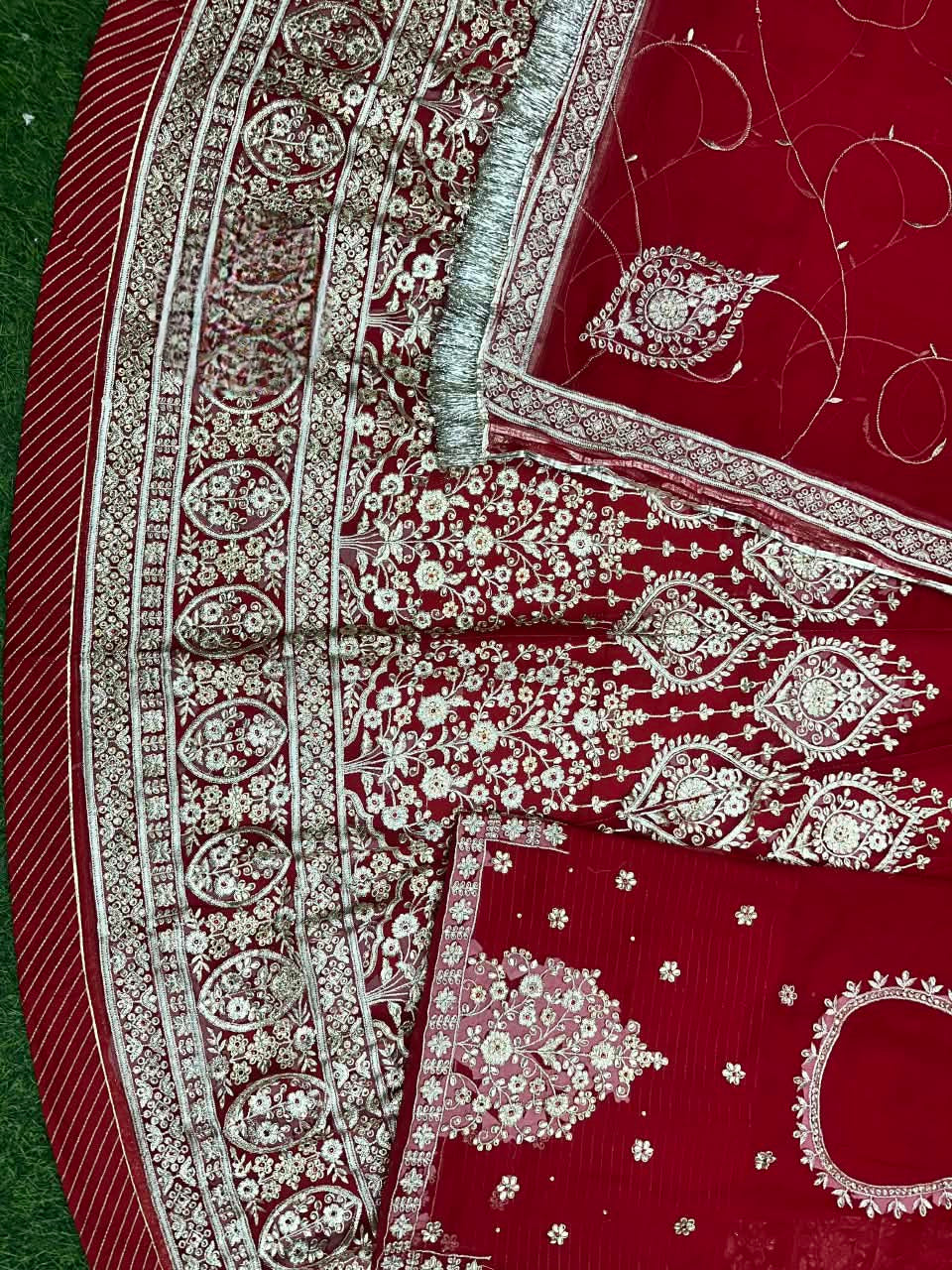 Karwa Chauth special red Rajasthani Poshak in Royal Georgette with heavy zari and stone work