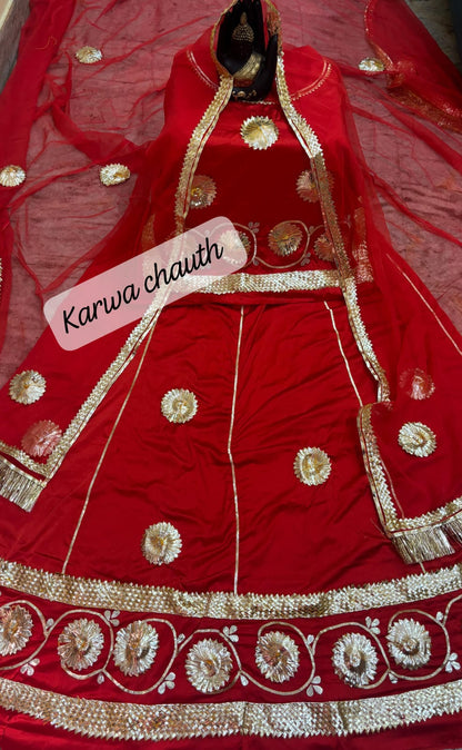 Heavy Satin Rajasthani Poshak with pure odni