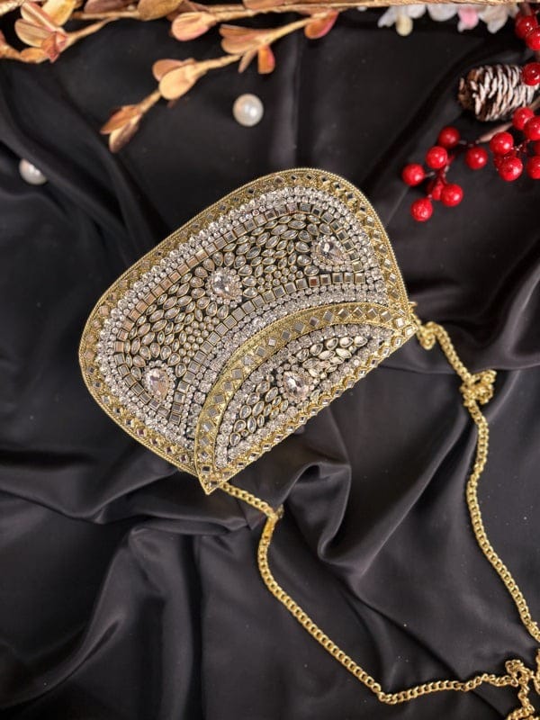 Kundan bridal wedding clutch for traditional and festive occasions