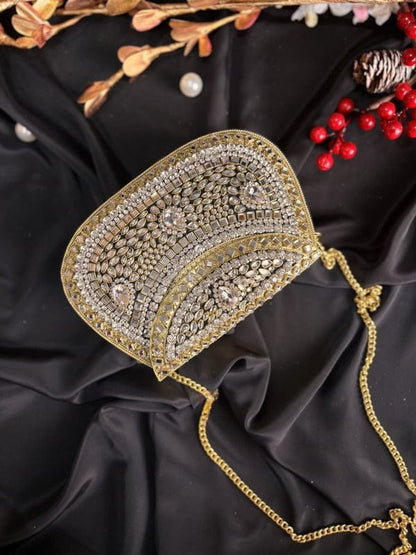 Kundan bridal wedding clutch for traditional and festive occasions