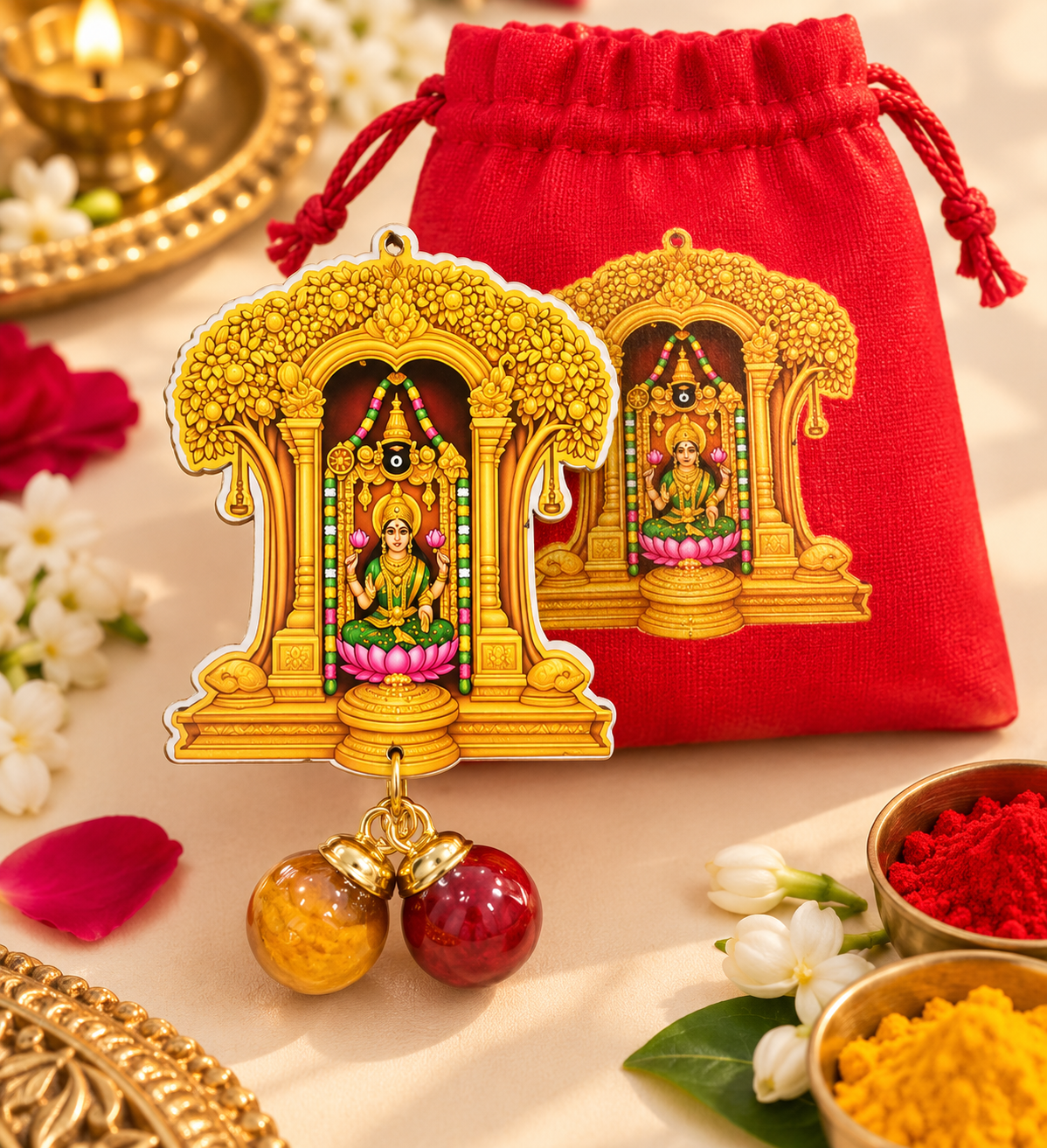 Lakshmi potli and decorative hanging set for pooja and festive gifting